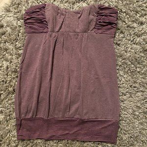 Arden B Purple Striped Strapless Top EUC Sz L